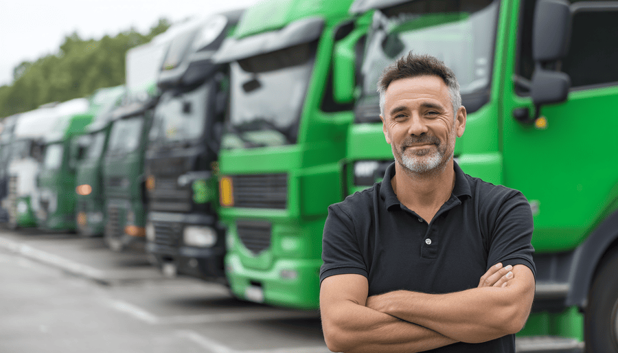 vrachtwagenchauffeur met vrachtwagens