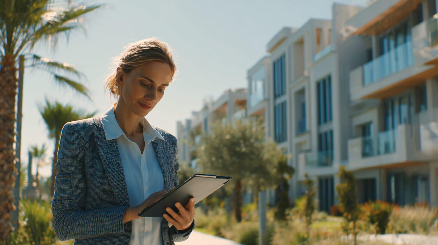 Huiseigenaar bekijkt financi&euml;le gegevens op tablet voor een goede pensioenplanning.